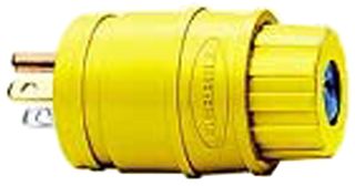 HUBBELL WIRING DEVICES HBL14W33 Power Entry Connector, Power Entry, 20 A, Yellow, Thermoplastic Body, 125 V