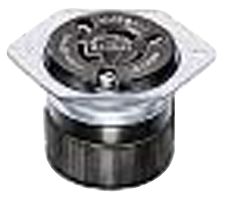 HUBBELL WIRING DEVICES HBL4585 Power Entry Connector, Power Entry, 15 A, Black, Stainless Steel Body, 250 V