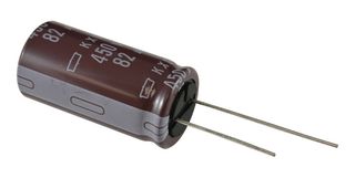 CHEMI-CON EKXG451ELL820MMP1S Electrolytic Capacitor, Miniature, 82 µF, 450 V, ± 20%, Radial Leaded, 1000 hours @ 105°C, Polar
