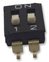 ARATAS A6S-2104-H DIP / SIP Switch, Raised Slide, 2 Circuits, Slide, Surface Mount, SPST, 24 V, 25 mA