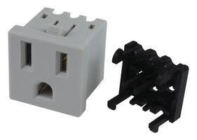 AMP - TE CONNECTIVITY 1-208979-0 Power Entry Connector, Electrical AC Power, 15 A, Grey, Thermoplastic Body, 125 V