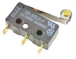 OMRON ELECTRONIC COMPONENTS SS-5GL2-F Microswitch, Subminiature, Hinge Roller Lever, SPDT, Solder, 5 A