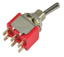 GRAYHILL 34ADP31B1M1QT Toggle Switch, On-Off-On, DPDT, Non Illuminated, 34A Series, 5 A, Panel Mount