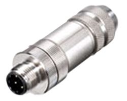 WEIDMULLER 1892120000 Sensor Connector, M12, Plug, 4 Contacts, Screw Pin, Straight Cable Mount