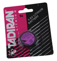 TADIRAN BATTERIES TL-5134/SP-BP Battery, 3.6 V, 1/10D, Lithium, 1 Ah, PCB Pins, 1