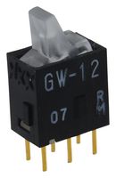 NKK SWITCHES GW12LJPCF Rocker Switch, On-None-On, SPDT, Illuminated, Through Hole, Transparent, GW Series