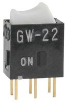 NKK SWITCHES GW22RBP Rocker Switch, On-None-On, DPDT, Non Illuminated, Through Hole, White, GW Series