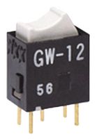 NKK SWITCHES GW12RBP Rocker Switch, On-None-On, SPDT, Non Illuminated, Through Hole, White, GW Series