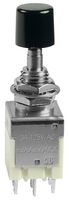 NKK SWITCHES EB2085-BA Pushbutton Switch, EB Series, 6.4 mm, DPDT, On-On, Round, Black