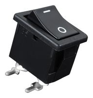 NKK SWITCHES CWSB11AA1H Rocker Switch, On-None-Off, SPST, Non Illuminated, Through Hole, Black, CWSB Series