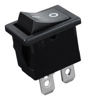NKK SWITCHES CWSB11AA2F Rocker Switch, On-None-Off, SPST, Non Illuminated, Panel Mount, Black, CWSB Series