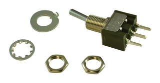 NKK SWITCHES M2012SS1W03 Toggle Switch, On-On, SPDT, Non Illuminated, M Series, 6 A, Panel Mount