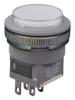 NKK SWITCHES LB15WGW01-5C-JB Pushbutton Switch, LB Series, 22 mm, SPDT, On-(On), Round, Transparent