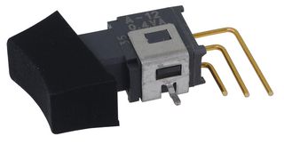 NKK SWITCHES A12K1V1-DA Rocker Switch, On-None-On, SPDT, Non Illuminated, Through Hole, Black, A Series