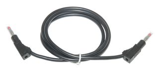 MUELLER ELECTRIC BU-2323-10-60-0 Test Lead, 4mm Banana Plug to 4mm Banana Plug, Black, 600 V, 45 A, 1.524 m