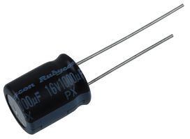 RUBYCON 16PX1000MEFC10X12.5 Electrolytic Capacitor, Miniature, 1000 µF, 16 V, ± 20%, PC Pin, 2000 hours @ 105°C, Polar