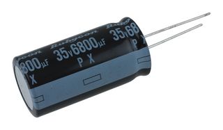 RUBYCON 35PX6800MEFC18X35.5 Electrolytic Capacitor, Miniature, 6800 µF, 35 V, ± 20%, PC Pin, 2000 hours @ 105°C, Polar