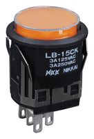 NKK SWITCHES LB15CKW01-5D-JD Pushbutton Switch, LB Series, 22 mm, SPDT, On-(On), Round, Transparent