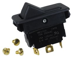 EATON 8004K28N1V2 Rocker Switch, On-None-On, SPDT, Non Illuminated, Panel Mount, Black, 8004 Series