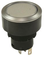 NKK SWITCHES YB215CWCPW01-6F-JS Pushbutton Switch, YB2 Series, 22 mm, SPDT, On-(On), Round, Transparent