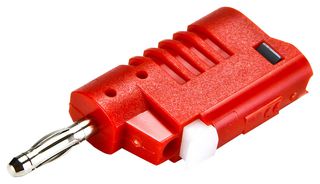 CAL TEST ELECTRONICS CT2016-2 Banana Test Connector, Plug, Cable Mount, 36 A, 70 V, Nickel Plated Contacts, Red