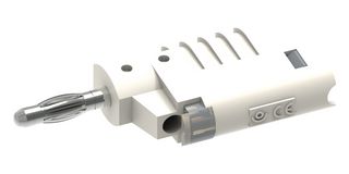 CAL TEST ELECTRONICS CT2016-9 Banana Test Connector, Plug, Cable Mount, 36 A, 70 V, Nickel Plated Contacts, White