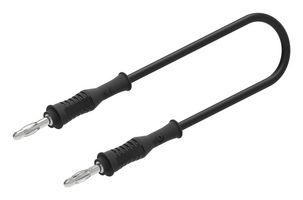 CAL TEST ELECTRONICS CT2060-25-0 Banana Test Lead, 4mm Banana Plug, 4mm Banana Plug, 9.84 ", 250 mm, Black, 12 A