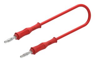 CAL TEST ELECTRONICS CT2060-25-2 Banana Test Lead, 4mm Banana Plug, 4mm Banana Plug, 9.84 ", 250 mm, Red, 12 A