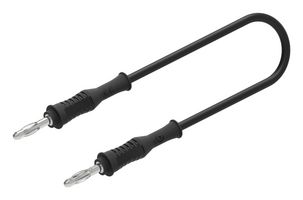 CAL TEST ELECTRONICS CT2060-50-0 Banana Test Lead, 4mm Banana Plug, 4mm Banana Plug, 19.7 ", 500 mm, Black, 12 A