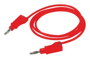 CAL TEST ELECTRONICS CT2131-150-2 Banana Test Lead, 4mm Stackable Banana Plug, 4mm Stackable Banana Plug, 5 ft, 1.5 m, Red, 12 A