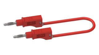 CAL TEST ELECTRONICS CT2131-200-2 Banana Test Lead, 4mm Banana Plug, Stackable, 4mm Banana Plug, Stackable, 6.6 ft, 2 m, Red, 12 A