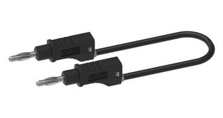 CAL TEST ELECTRONICS CT2131-25-0 Banana Test Lead, 4mm Banana Plug, Stackable, 4mm Banana Plug, Stackable, 9.84 ", 250 mm, Black