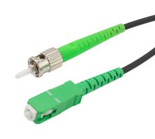 L-COM FCA-SSCASTAS15 Fiber Optic Cable, Singlemode, 1 Fibers, 9µm / 125µm, SC Simplex to ST Simplex, 49.2ft