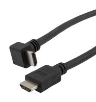 L-COM HD21ZRAD-MM-BLK-05M Audio / Video Cable Assembly, LSZH, 2.1, 90° HDMI Plug, HDMI Plug, 19.7 ", 500 mm, Black