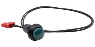E-SWITCH RP8701AB2CCEBLKGRNNIL Industrial Pushbutton Switch, RP8701 Series, 13.6 mm, SPST-NO-DM, Off-(On), Round Raised, Green