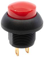 E-SWITCH RP8701AB2M2CEBLKREDNIL Industrial Pushbutton Switch, RP8701 Series, 13.6 mm, SPST-NO-DM, Off-(On), Round Raised, Red