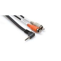 HOSA CMR-203R Audio / Video Cable Assembly, Stereo, 90° 3.5mm Stereo Phone Plug, RCA/Phono Plugs (2), 3 ft