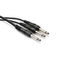 HOSA CYP-105 Audio / Video Cable Assembly, 1/4" Mono Phone Plug, 1/4" Mono Phone Plug x 2, 5 ft, 1.52 m, Black