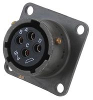 AMPHENOL INDUSTRIAL PT02A-12-4S Circular Connector, PT Series, MIL-DTL-26482 Series I, Box Mount Receptacle, 4 Contacts