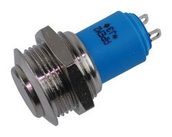 APEM AV0611A200 Vandal Resistant Switch, SPST-NO, Natural, AV Series, Off-On, Non Illuminated, Solder Lug