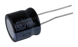 NICHICON UHE2A151MHD1TN Electrolytic Capacitor, Miniature, 150 µF, 100 V, ± 20%, PC Pin, 1000 hours @ 85°C, Polar