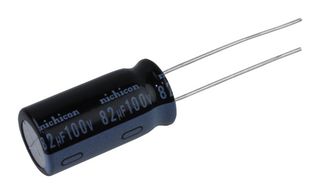 NICHICON UHE2A820MPD1TD Electrolytic Capacitor, Miniature, 82 µF, 100 V, ± 20%, PC Pin, 1000 hours @ 85°C, Polar