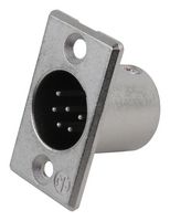 NEUTRIK NC6MP XLR Connector, 6 Contacts, Plug, Panel Mount, Silver Plated Contacts, Metal Body, P Series