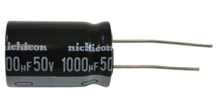 NICHICON UHE1H102MHD6TN Electrolytic Capacitor, Miniature, 1000 µF, 50 V, ± 20%, PC Pin, 1000 hours @ 85°C, Polar