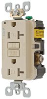 HUBBELL WIRING DEVICES AFR20TRI Power Entry Connector, Tamper-Resistant, Arc Fault, Electrical AC Power, 20 A, Ivory, 120 V