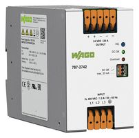 WAGO 787-2742 AC/DC DIN Rail Power Supply (PSU), ITE, 1 Output, 480 W, 24 V, 20 A