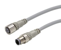 OMRON INDUSTRIAL AUTOMATION XS2W-D422-G81-F Sensor Cable, 90° M12 Plug, 90° M12 Receptacle, 4 Positions, 5 m, 16.4 ft, XS2W Series