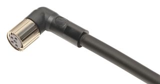 OMRON INDUSTRIAL AUTOMATION XS3F-M8PUR4A5M Sensor Cable, 90° M8 Receptacle, Free End, 4 Positions, 5 m, 16.4 ft, XS3F Series