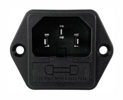QUALTEK ELECTRONICS 719WA-00/48 Un-Filtered IEC Power Entry Module, IEC C14, General Purpose, 10 A, 250 VAC, 2-Pole Fuse Holder