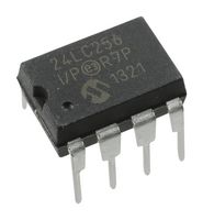 MICROCHIP 24LC256-I/P EEPROM, 256 Kbit, 32K x 8bit, I2C, 400 kHz, DIP, 8 Pins